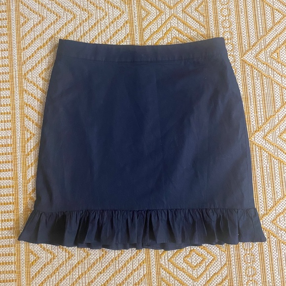 J.Crew Navy Ruffled Pencil Skirt | Size 6 - Picture 1 of 2